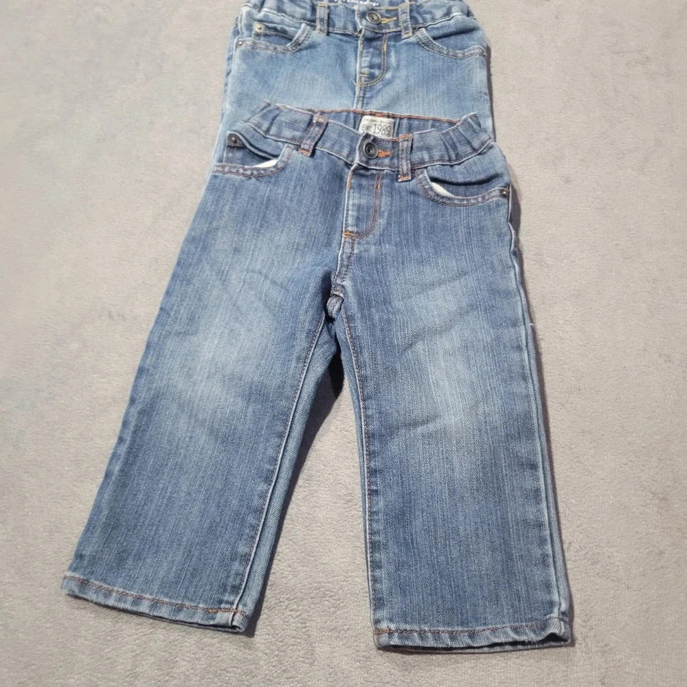 The Children's Place Jeans Boys 18-24M Blue Straight Leg Denim Lot of 2 Casual